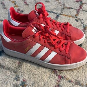 Adidas Red and White Sneakers